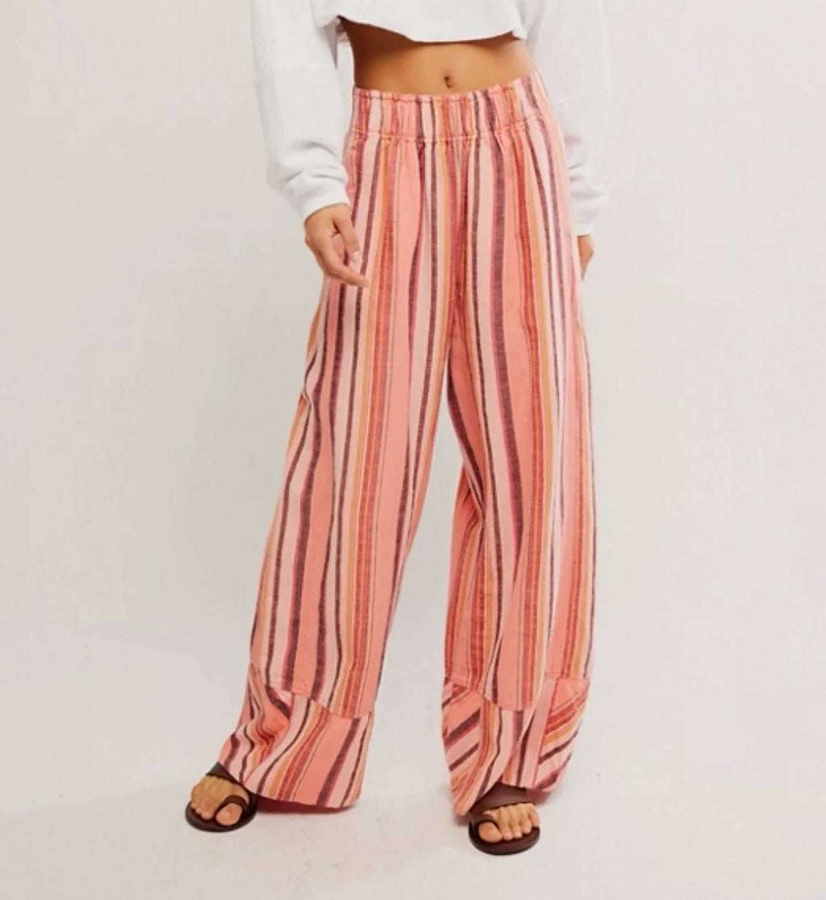 Free People - Days End Solar Stripe Linen Pant