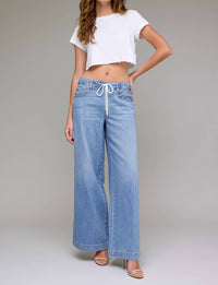 Hidden - Super Soft Elastic Waistband Wide Leg Jean