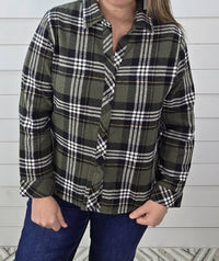 Keren Hart - High Low Button Down Plaid Flannel Shirt