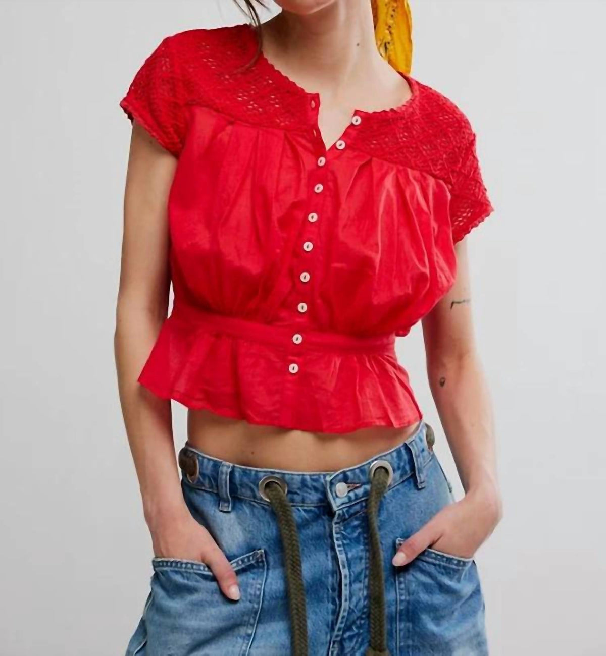 Free People - Women's Gemma Embroidered Top