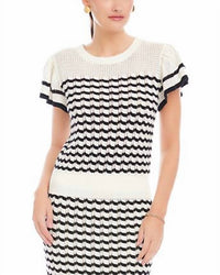 Fifteen Twenty Uma Crochet Sweater top in white - women's shirt