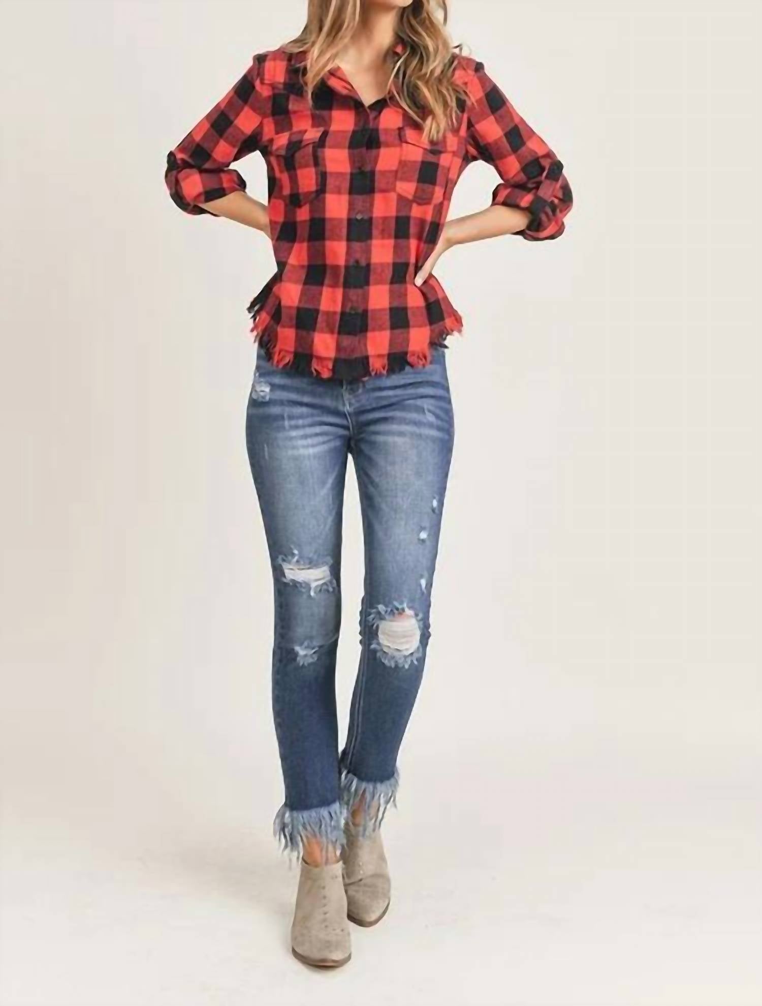 Risen - Just Checkin' Flannel Button-Down