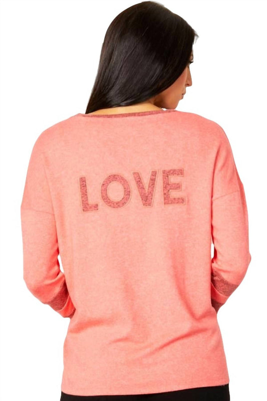 Long Sleeve Love V-Neck Top