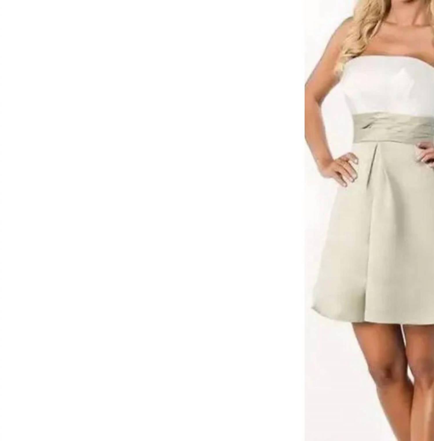 Nova Vogue - Strapless Two-tone Dress