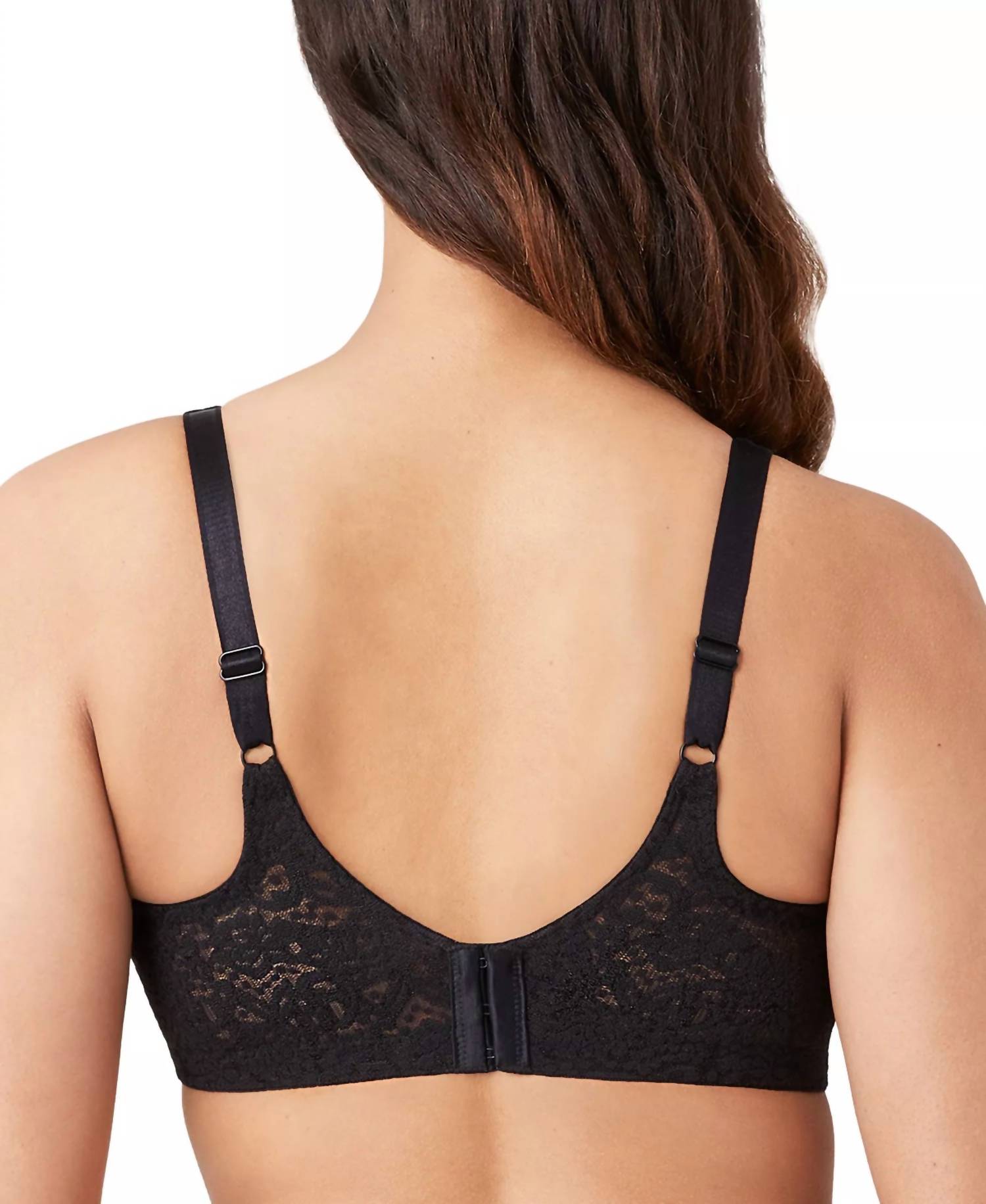 Wacoal Halo Lace Full Coverage Underwire Bra - Cup DD in black - women's intimate - alternate view