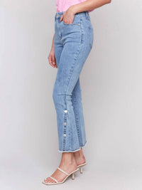 Charlie B - Crop Side Button Bootcut Pant