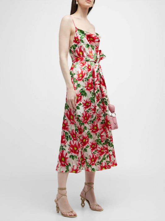 Alice + Olivia - Samantha Cowl Neck Midi Dress