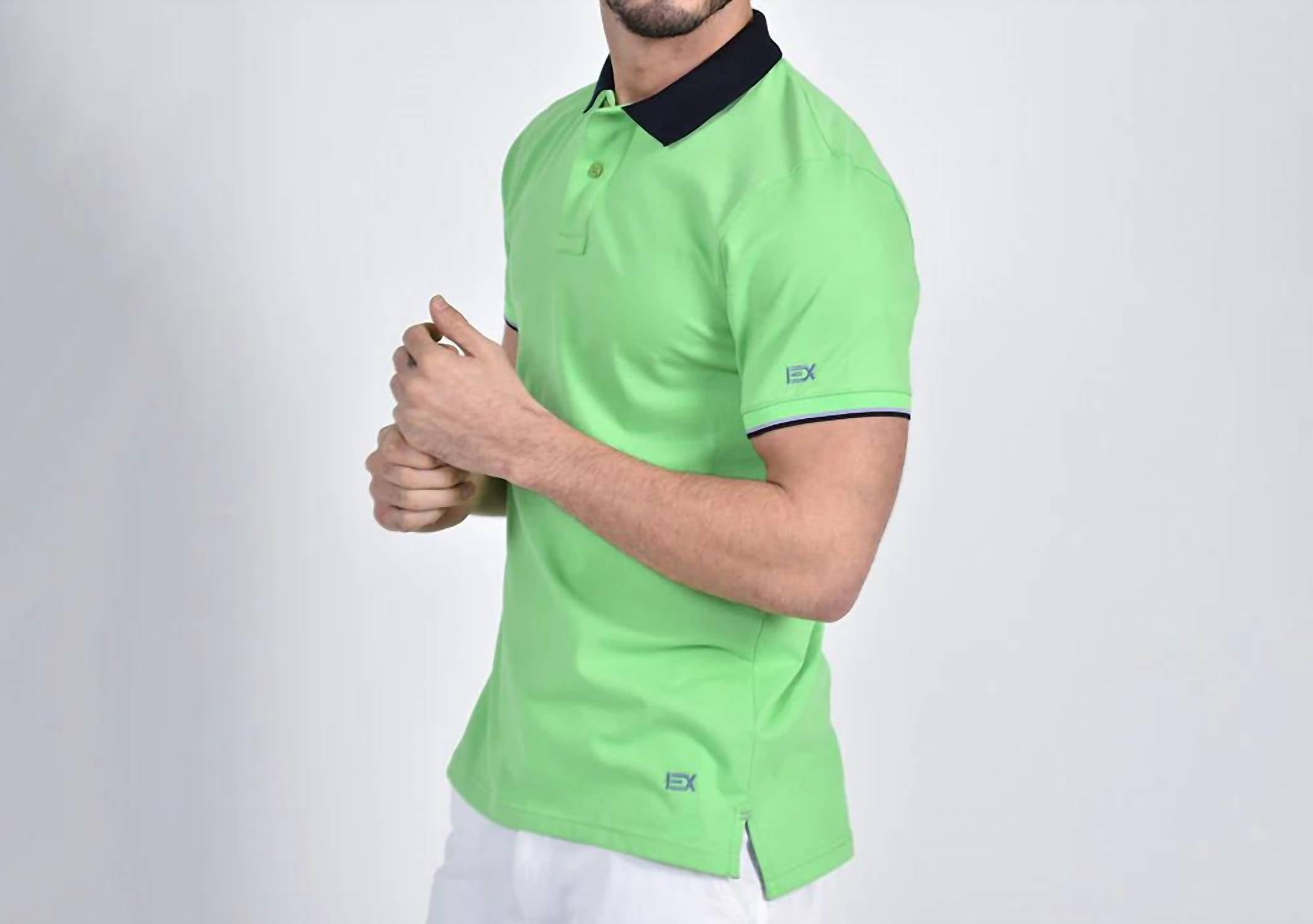 Eight X - Double Sided Black Collar With Multi Colored Stripes Polo