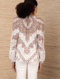 Hale Bob - Long Sleeve V Neck Lace Blouse