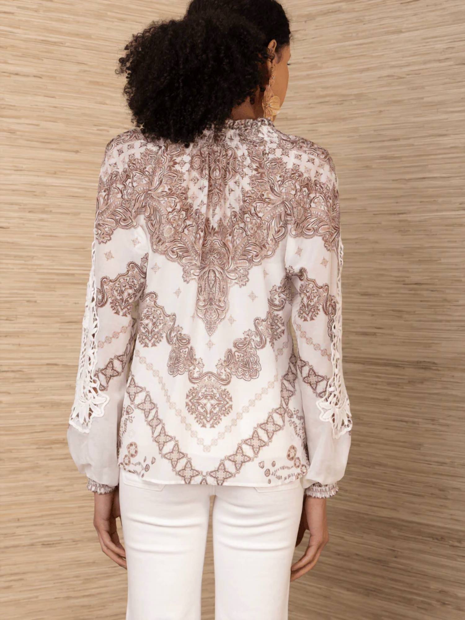 Hale Bob - Long Sleeve V Neck Lace Blouse