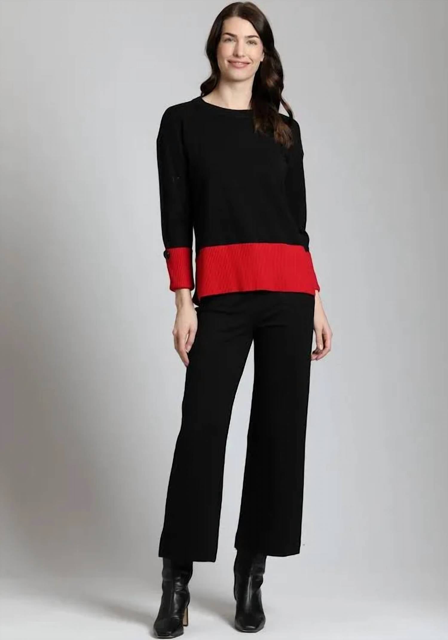 Apny - Color Block Pullover Sweater