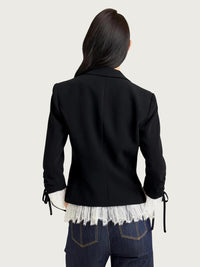 cinq a sept Le Petit Roxie Blazer in black ivory - women's jacket - alternate view