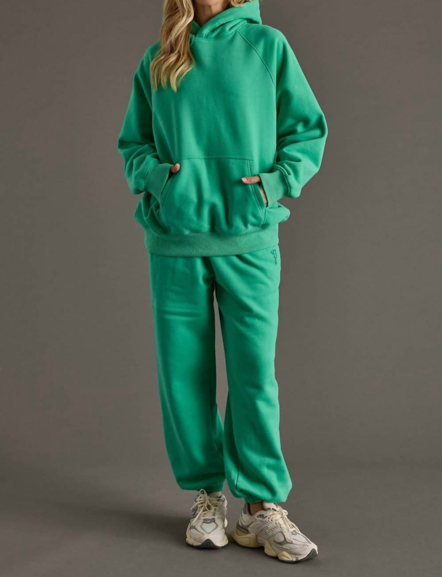 Panache Apparel Relaxed Hooded Sweatshirt in green - women's top - view 4