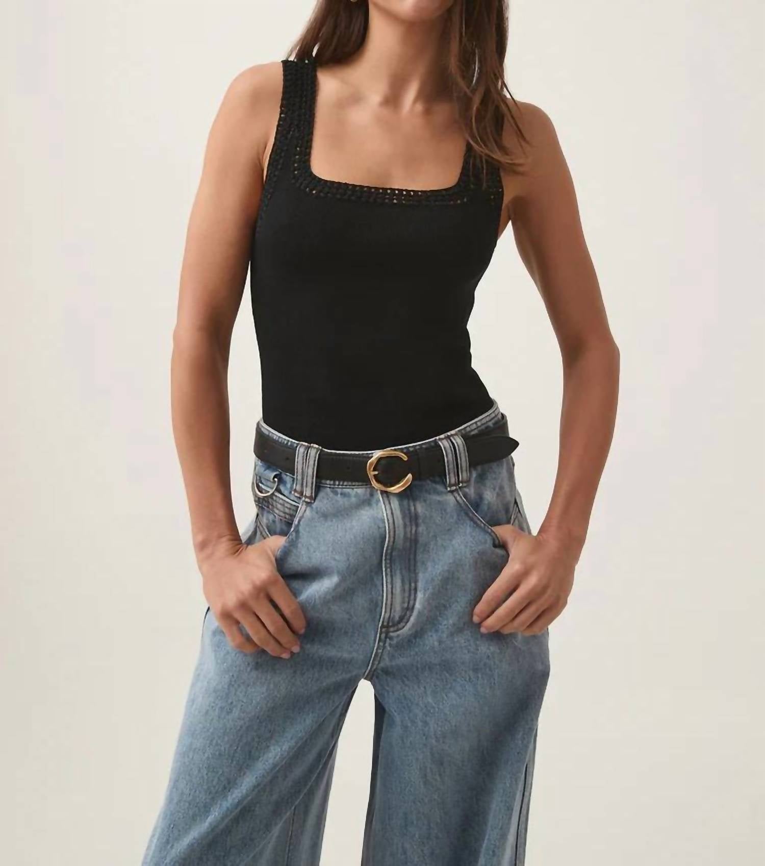 Aje. - Tazia Crocheted Tank