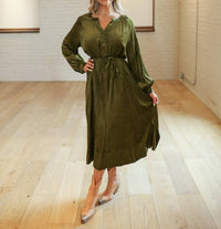 See U Soon - Evergreen Corduroy Midi Dress