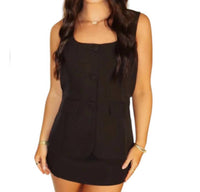 Act Pretty - Crepe Round Neckline Button Sleeveless Romper