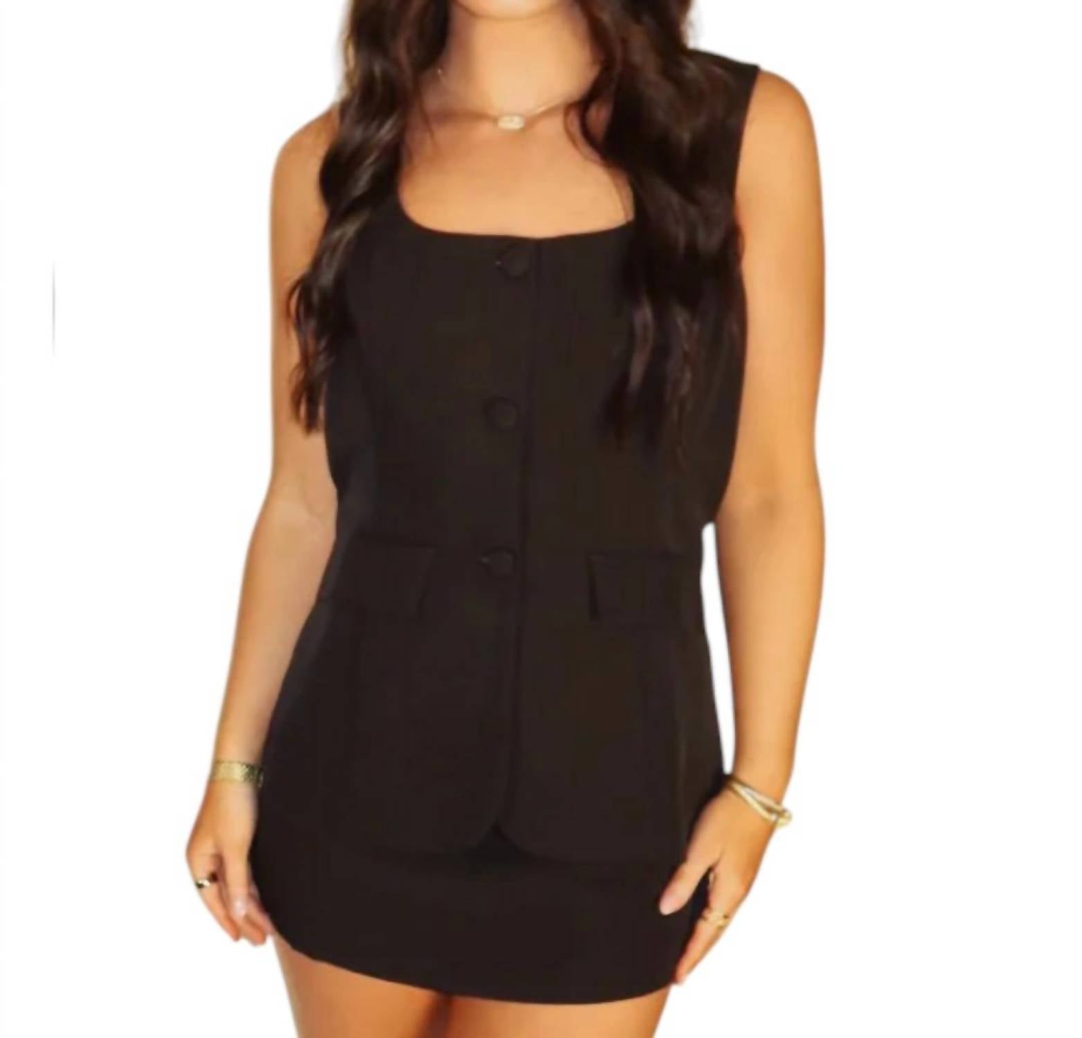 Act Pretty - Crepe Round Neckline Button Sleeveless Romper
