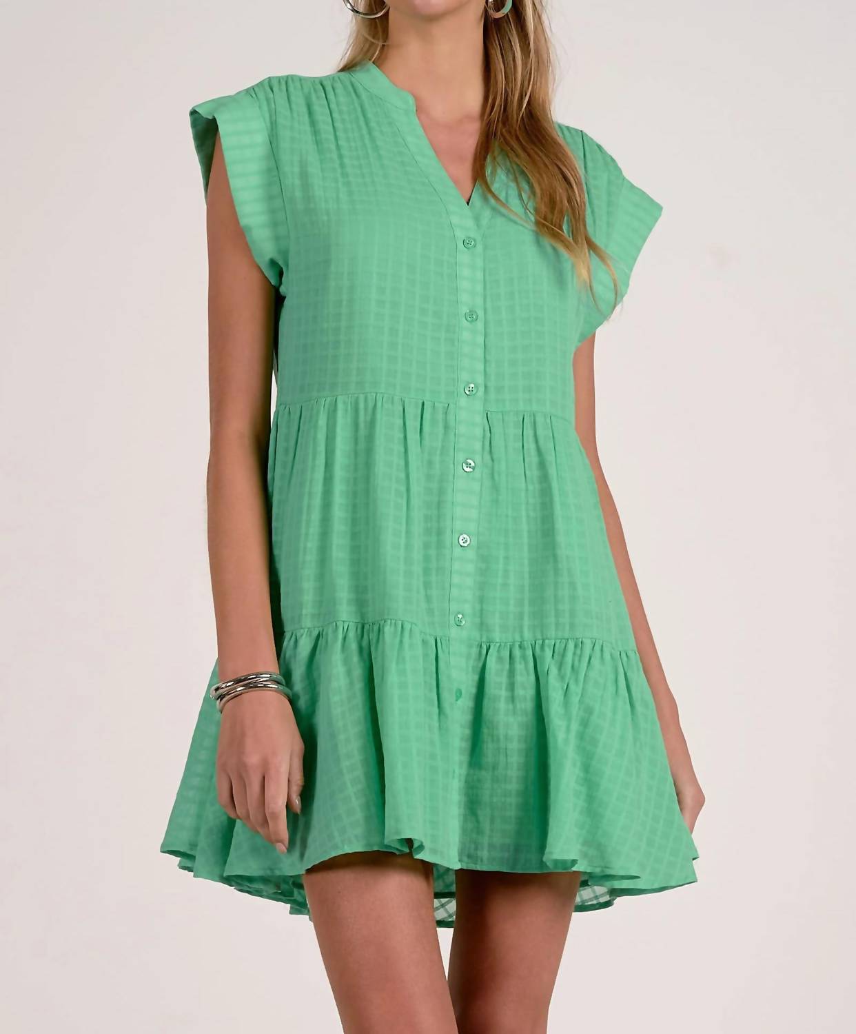 Elan - V-Neck Mini Dress