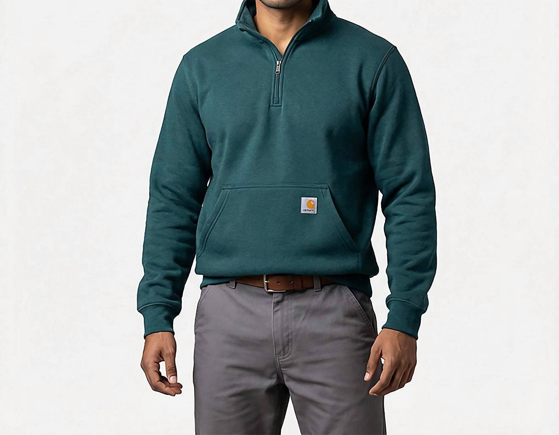 carhartt Men's Loose Fit Zip Mock Jacket in blue - men's sweater