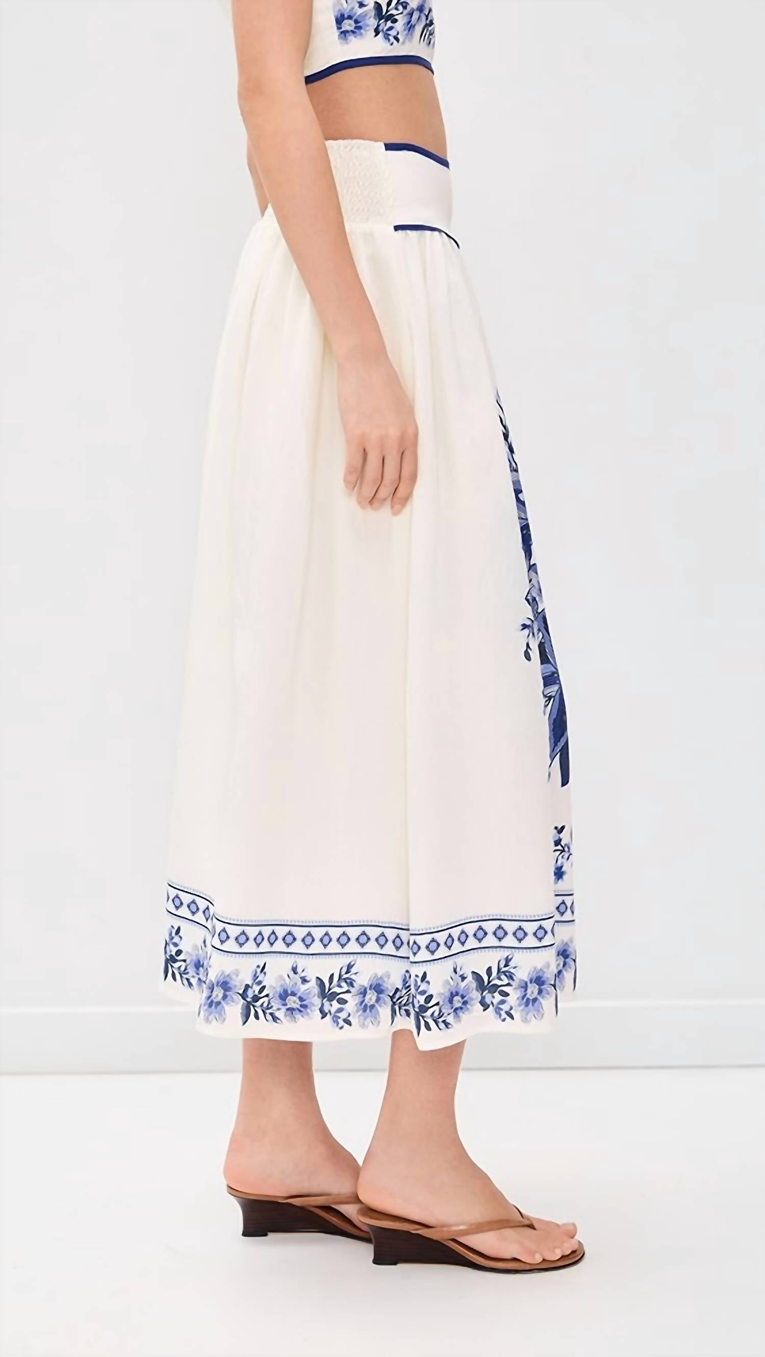 Moon River - Susie Floral Detail Midi Skirt