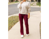 Julia Rose The Maeve Bootcut Leggings With Pockets in maroon 1 - women's pants - view 4