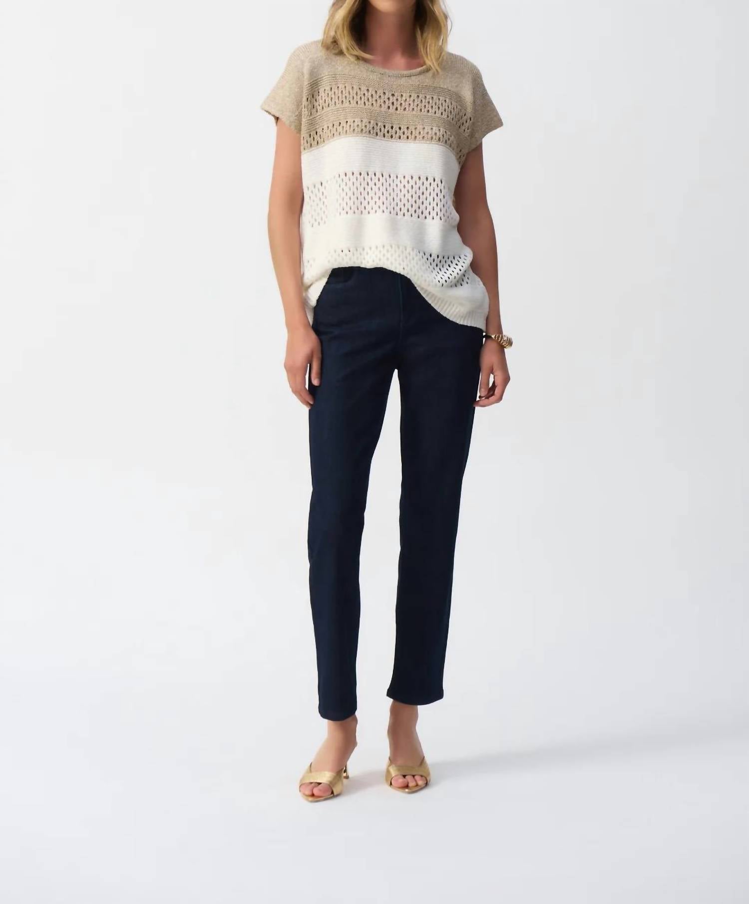 Joseph Ribkoff - COLOR BLOCK KNIT PULLOVER TOP