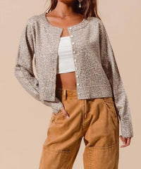 So Me - Leopard Print Button Up Cardigan