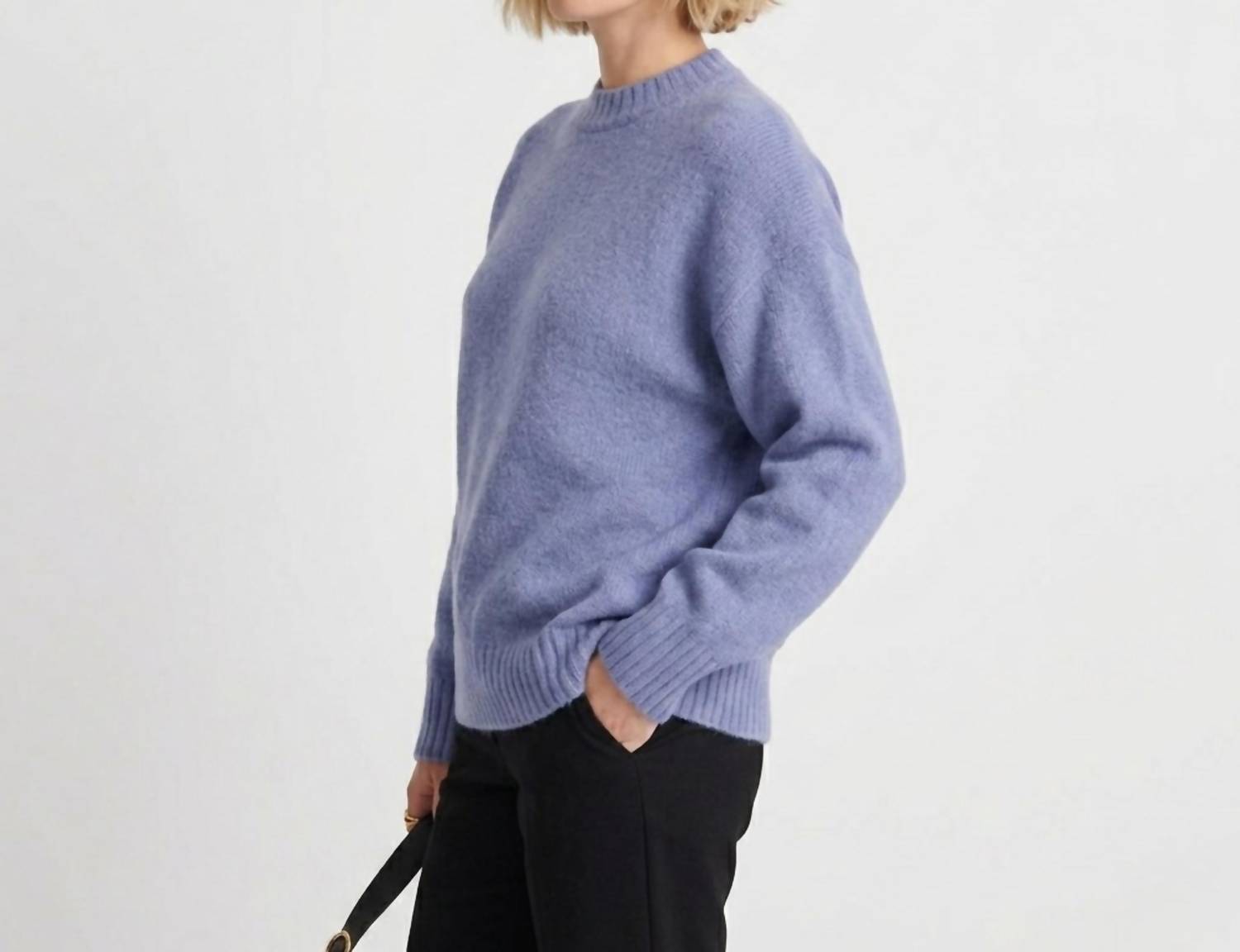 Madewell Charm Kritty Pullover Sweater in blue - women's sweater - detail view