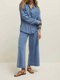 Z Supply - Reese Jersey Denim Button Up Shirt