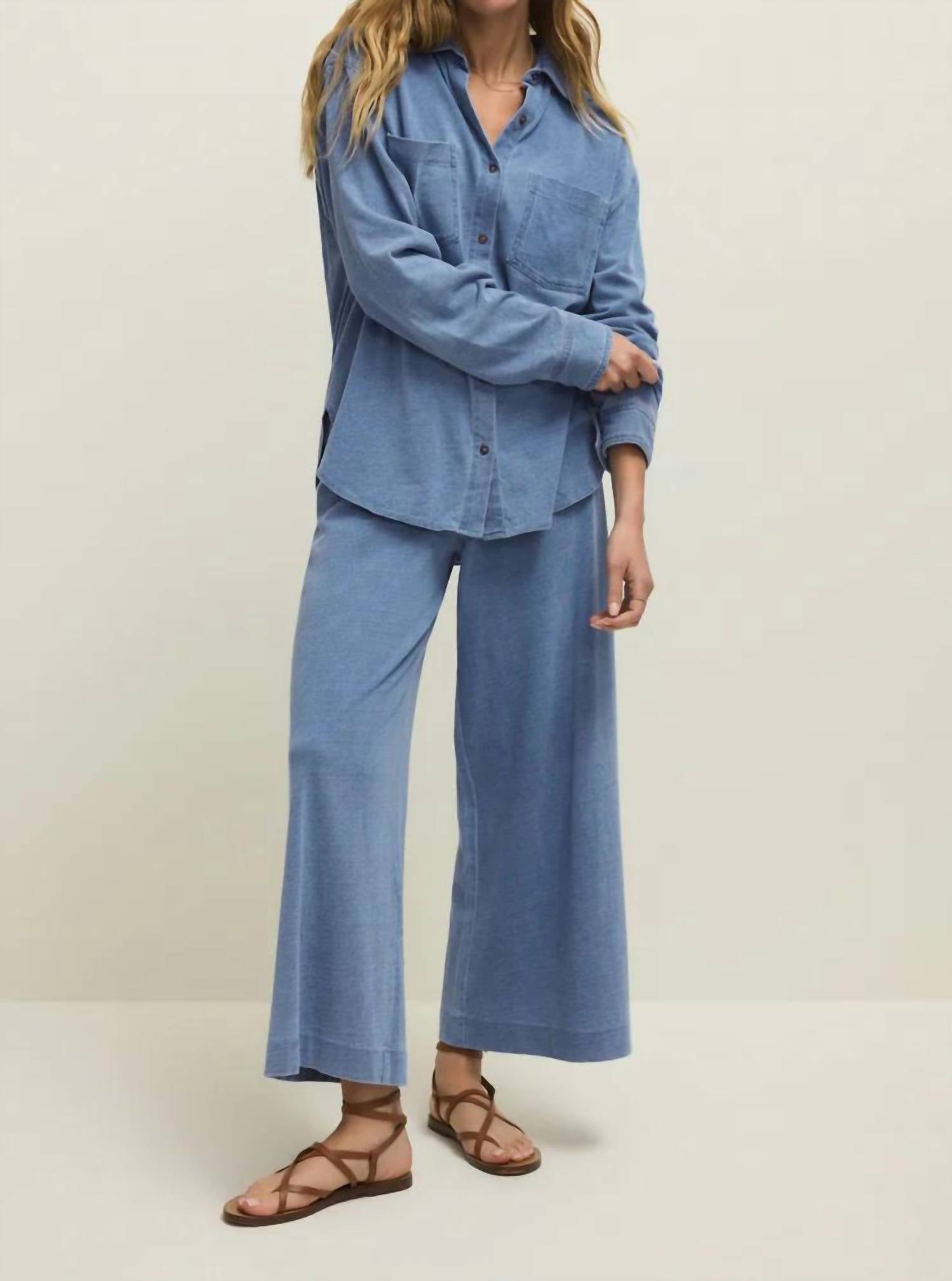 Z Supply - Reese Jersey Denim Button Up Shirt