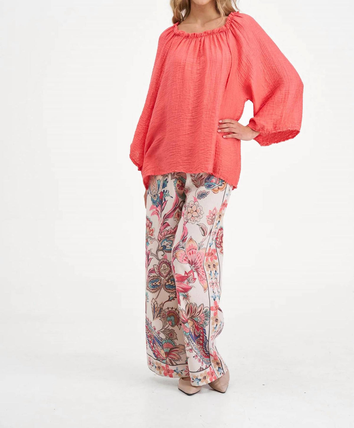 M Made In Italy - Woven Tunic Top