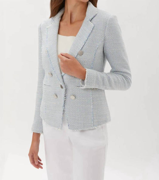 Ecru - Plaid Fitted Blazer