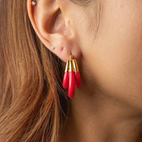 Gold & Honey - Women's Triple Hoop Lucite Earrings