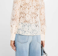 L'Agence - Miai Lace Button Down Blouse