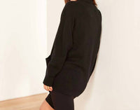 JAMES PERSE Cashmere Shawl Collar Cardigan in black - women's cardigan - view 4