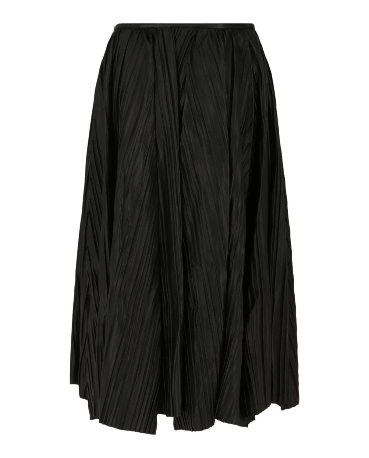 Salvatore Ferragamo - Women's Leather Pleated Midi Skirt