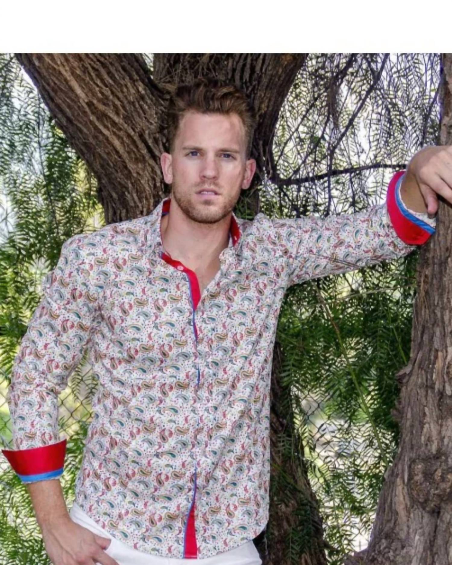 Eight X - Paisley Button Down Shirt With Trim