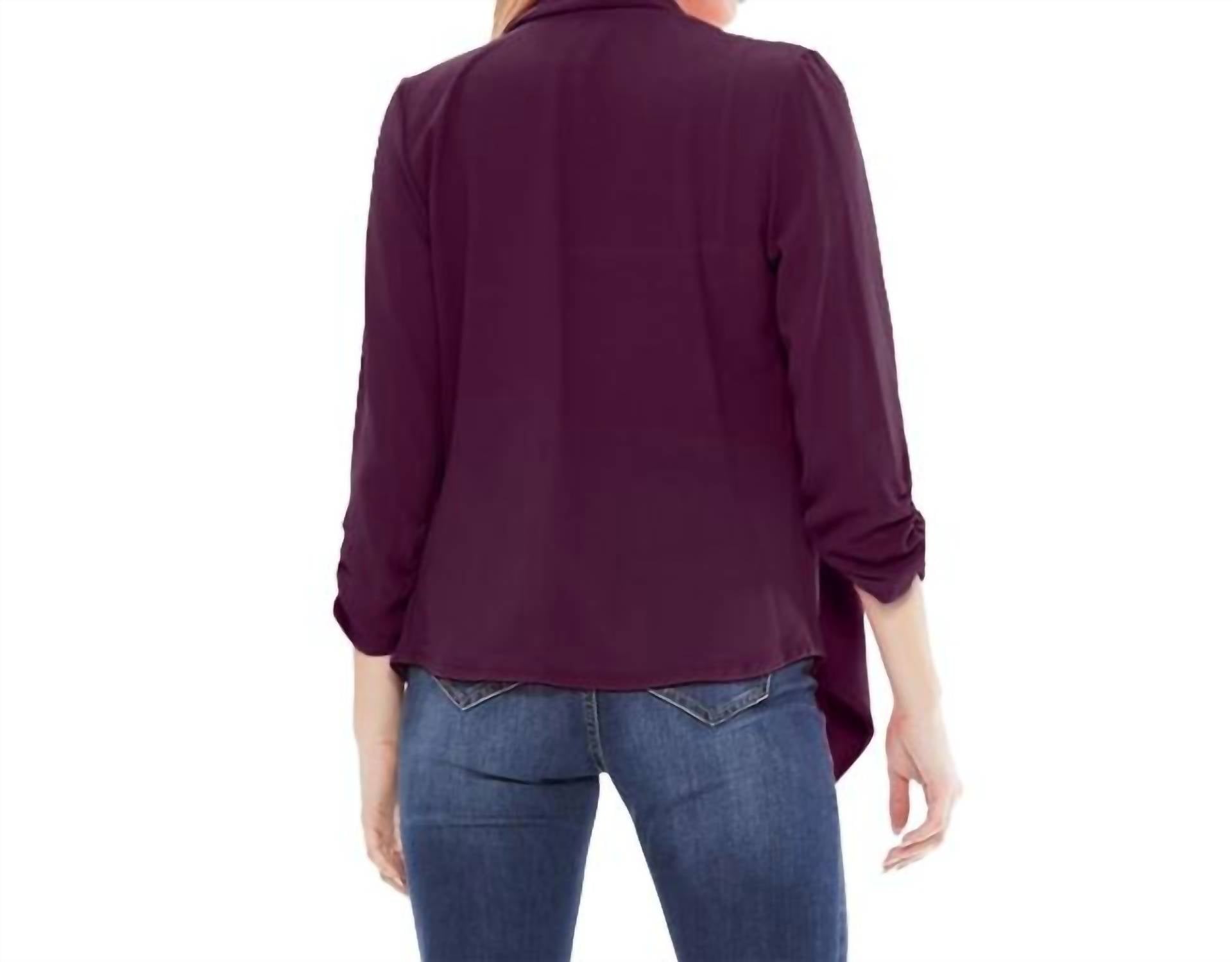 Moa - Open Front Waist Length Blazer Cardigan