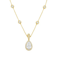 Diana M Jewels - Women's Pear & Round Lab-Grown Diamond Pendant Necklace (9.00 Ct) - Elegant Plus