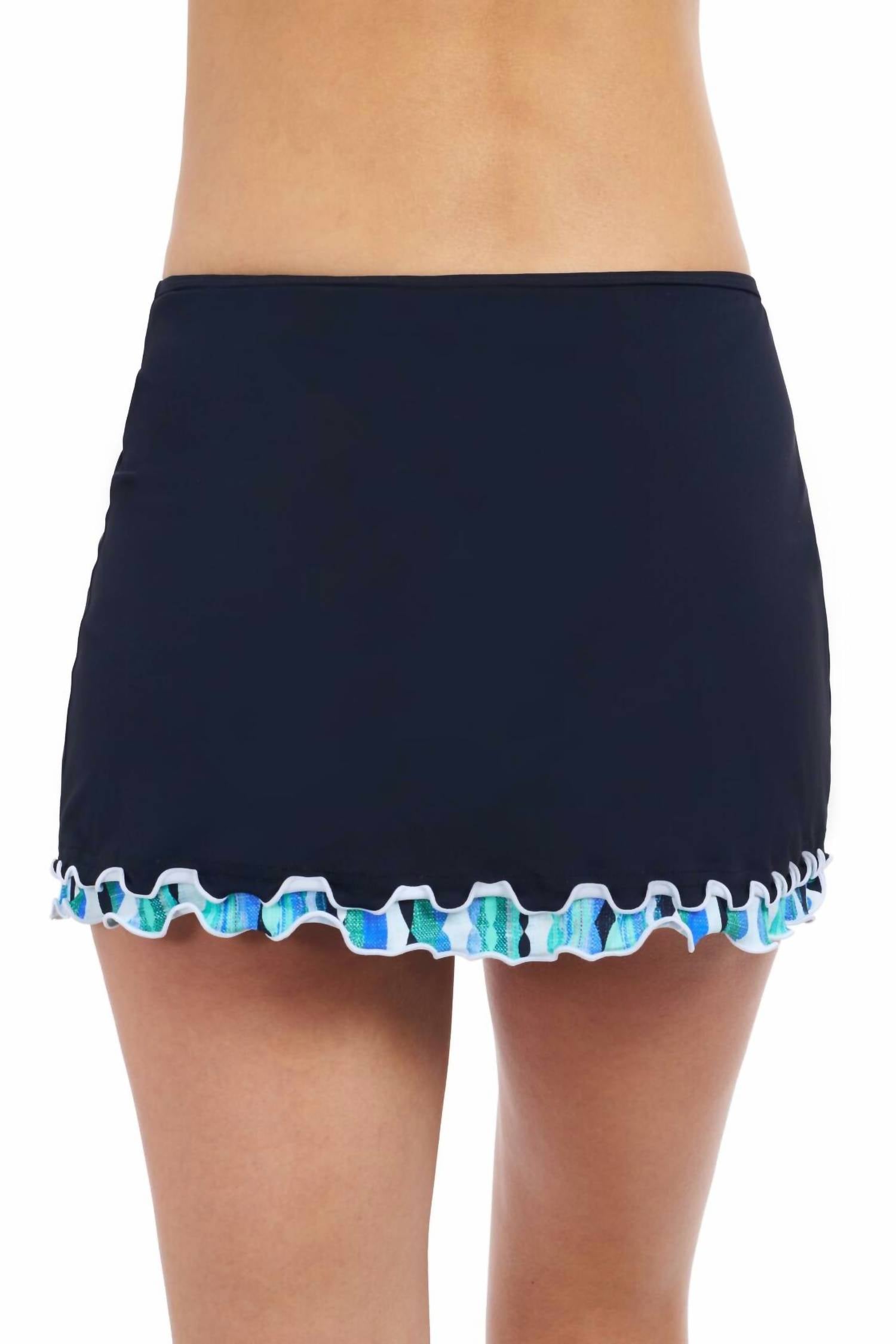 Profile By Gottex - Women's Solid With Tricolore Side Slit Skirted Bottom
