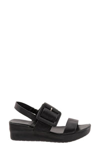 bueno Women's Marcia Slingback Wedge Sandal in black - women's shoe - detail view