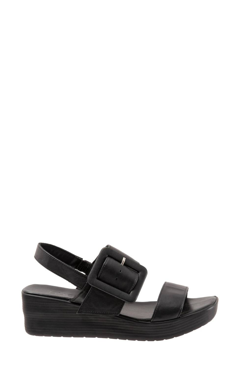 bueno Women's Marcia Slingback Wedge Sandal in black - women's shoe - detail view