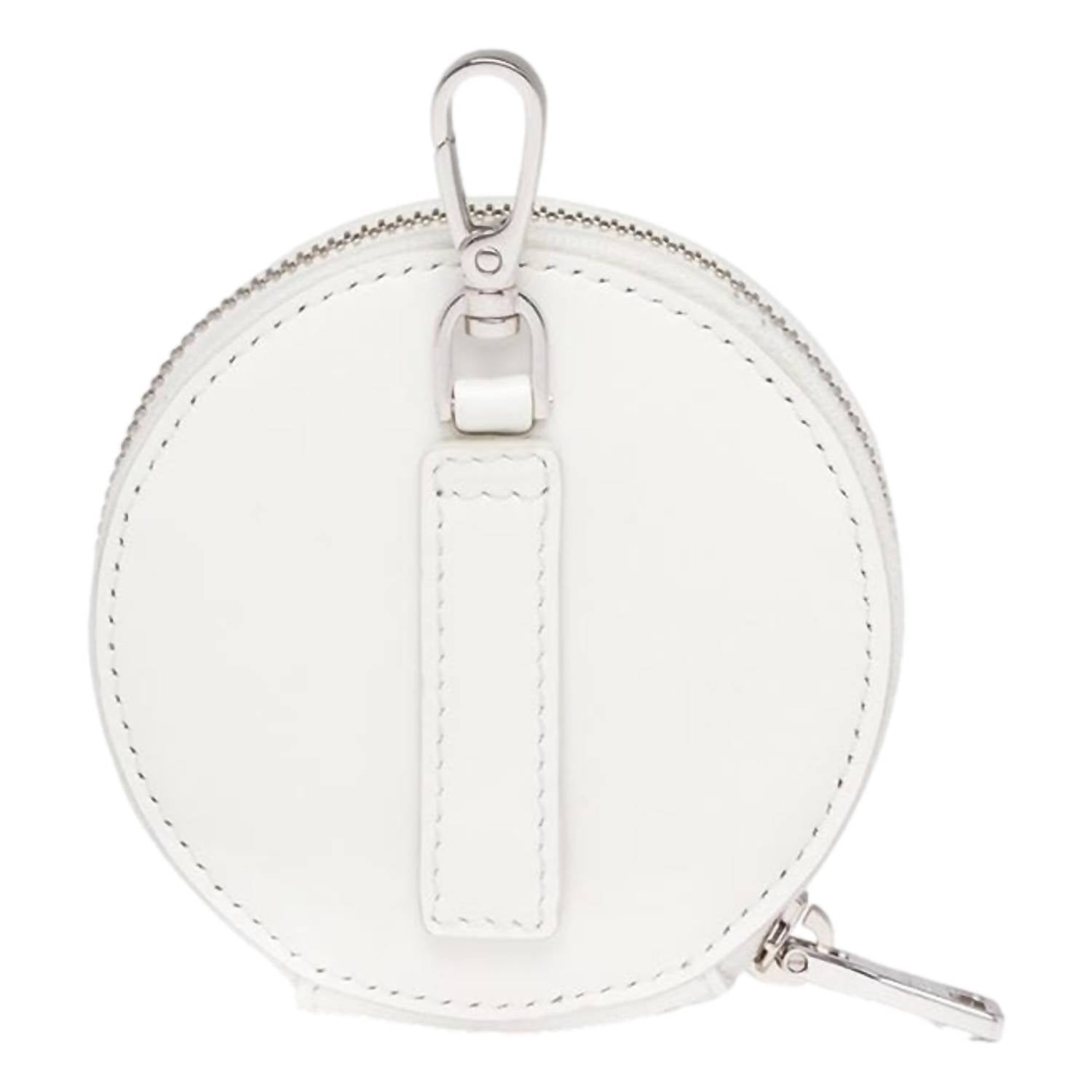 Prada - Women's Triangle Plaque Smooth Leather Round Mini Pouch