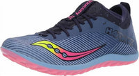 SAUCONY Women's Havok Xc2 Running Shoe in blue citron viz pink - women's shoe - detail view