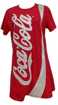 QUEEN OF SPARKLES Coca Cola Logo Tee Dress in red - women's dress - view 5