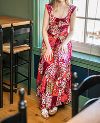 Free People Sasha Maxi Dress in strawberry combo 1 - women's dress - view 5