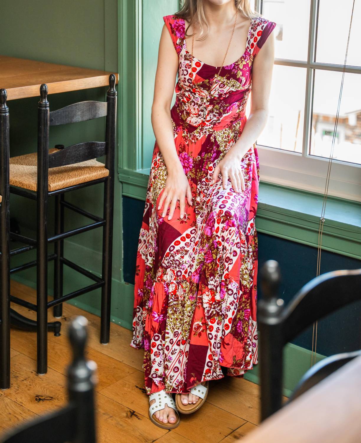 Free People Sasha Maxi Dress in strawberry combo 1 - women's dress - view 5