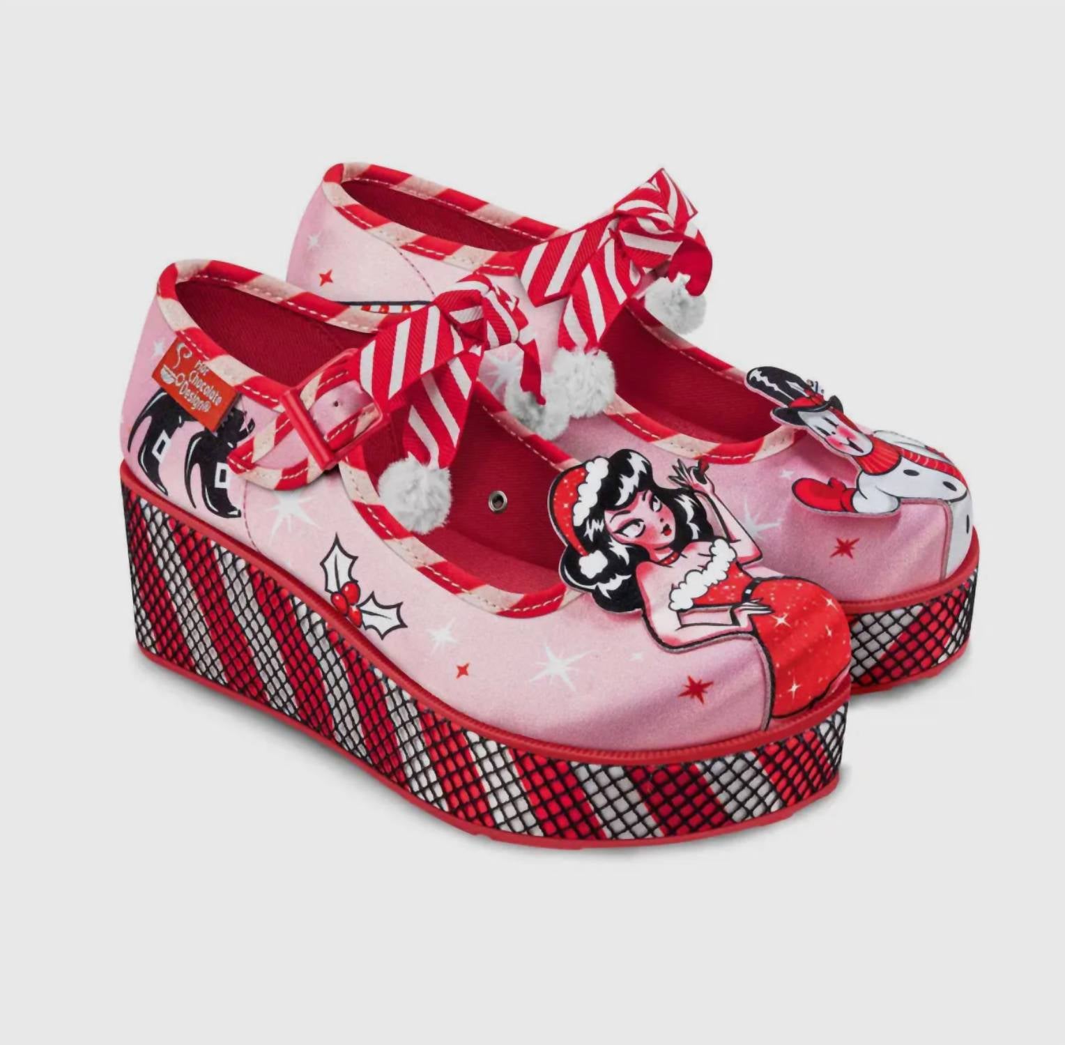 Hot Chocolate Design Women's Betty Claus Mary Jane Platform Shoes in pink - women's shoe - detail view