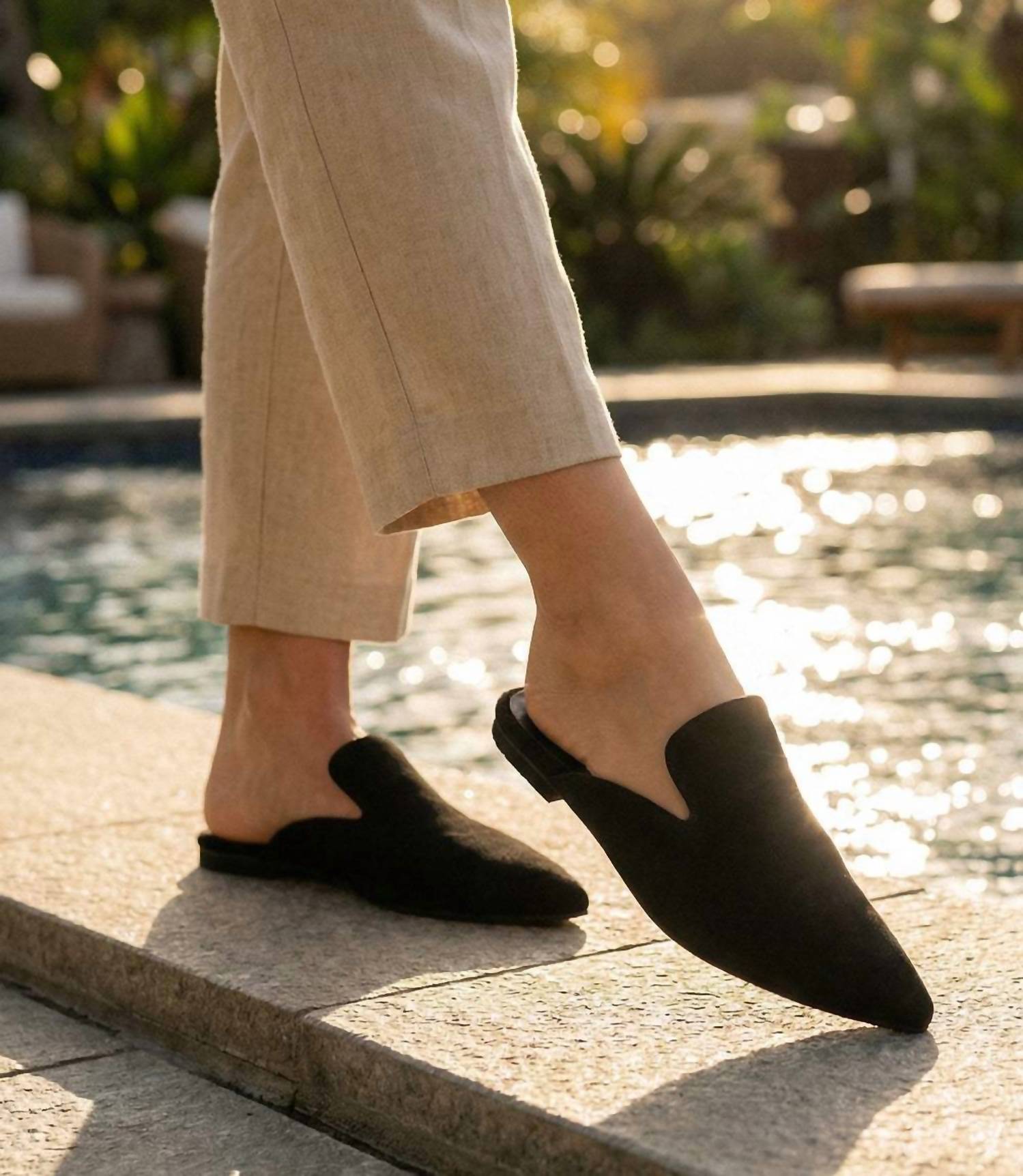 Christina Christi - Women's Suede Leather Mules
