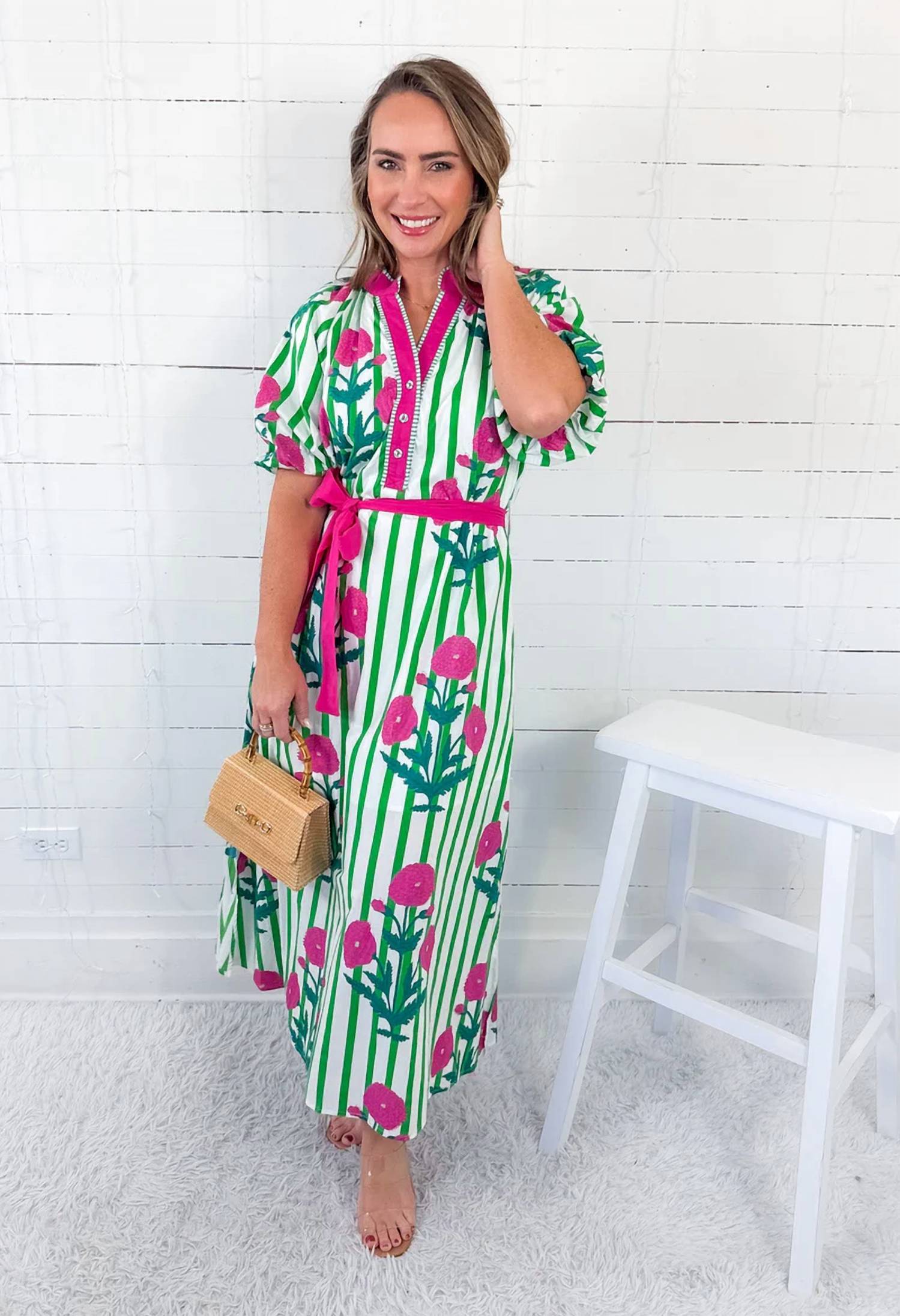 Umgee - Mixed Stripe Midi Dress